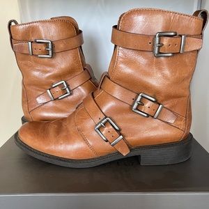 Vince Camuto antique brown leather boots